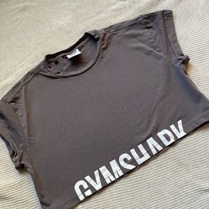 Gymshark logo crop top dark grey